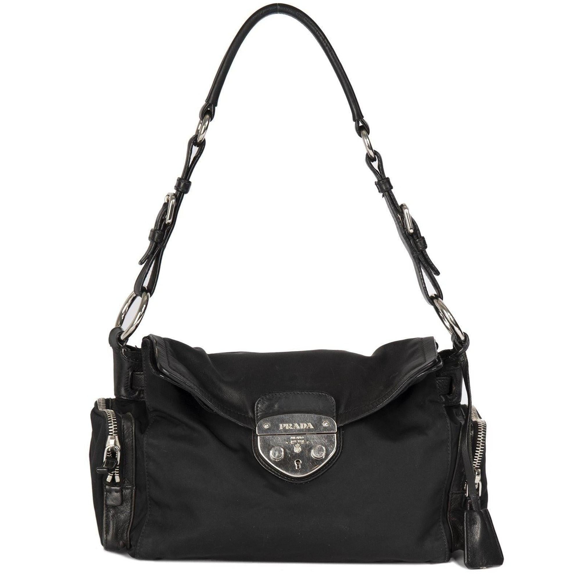 Prada Easy Tessuto Leather-Trimmed Bag