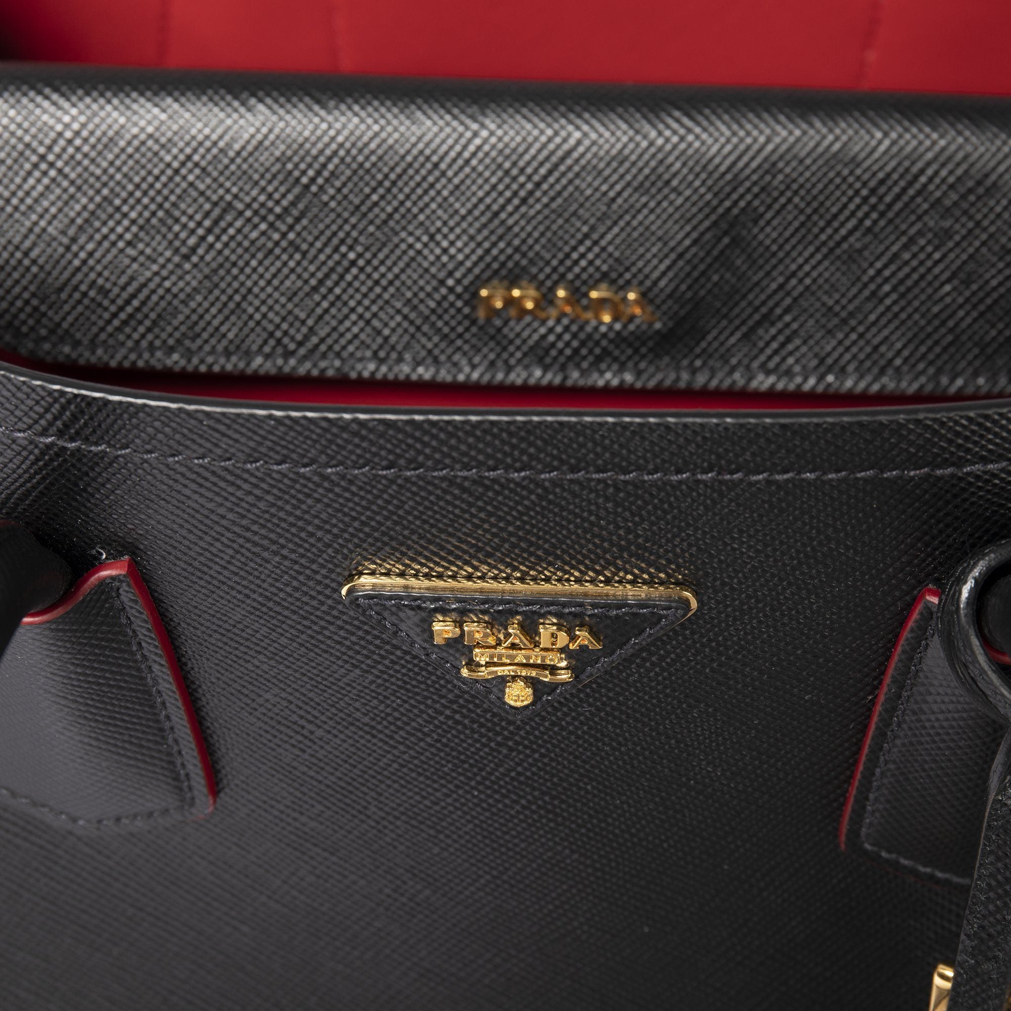 Prada Medium Saffiano Cuir Double Tote