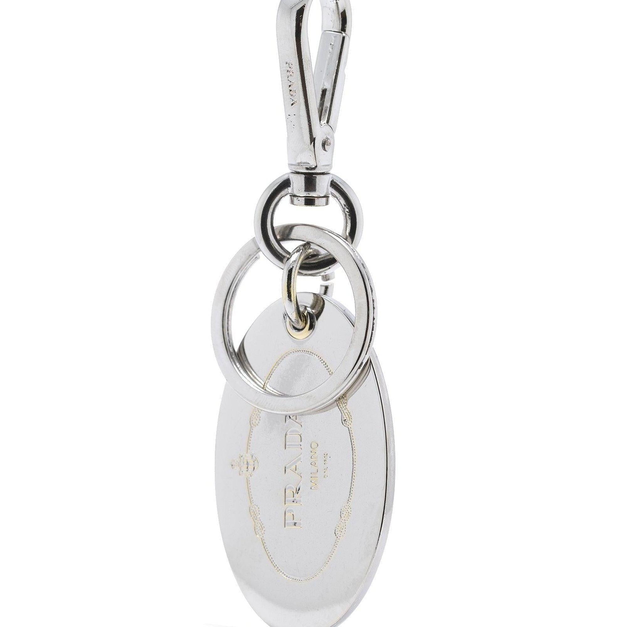 Prada Oval Logo Keychain