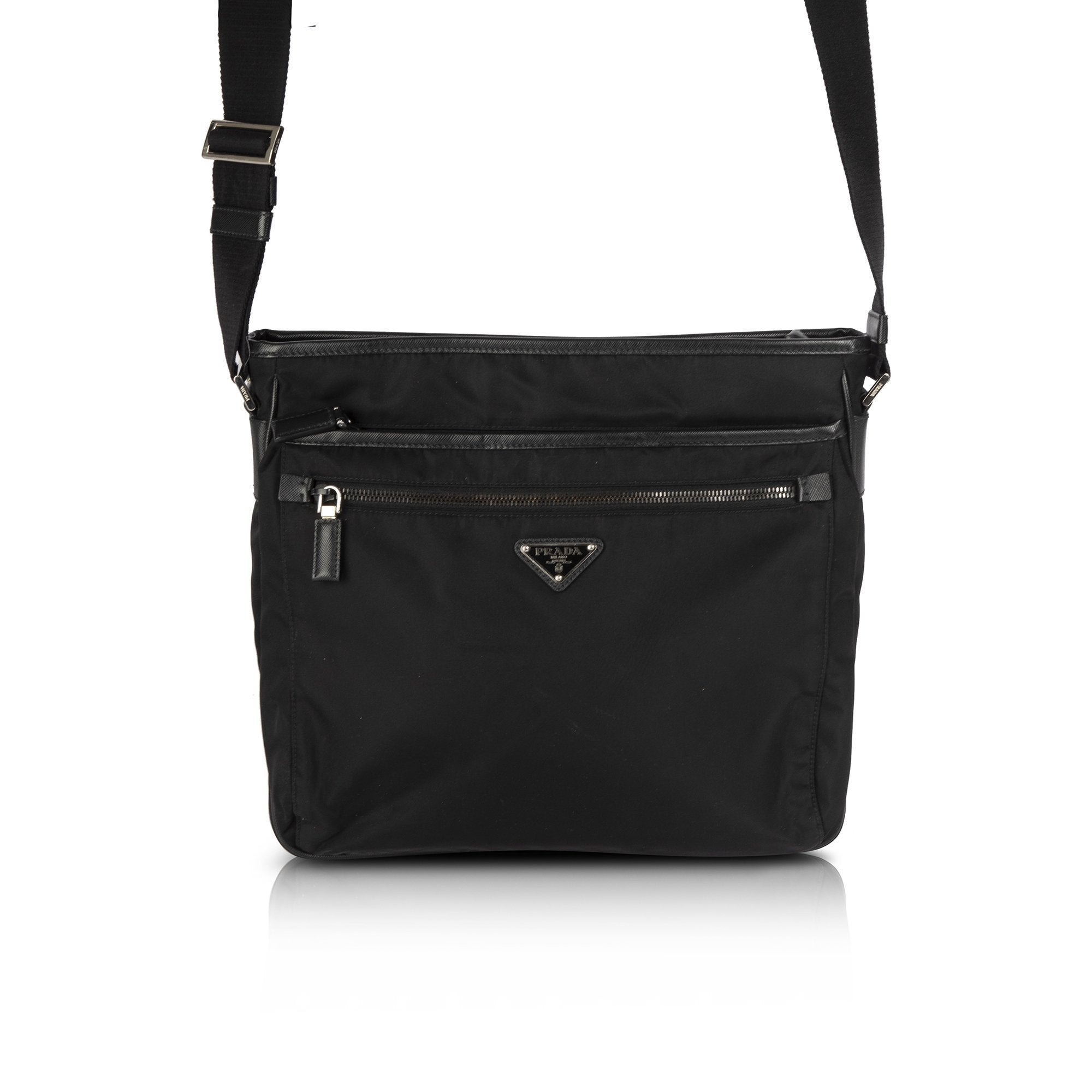Prada Saffiano-Trimmed Tessuto Nylon Messenger Bag