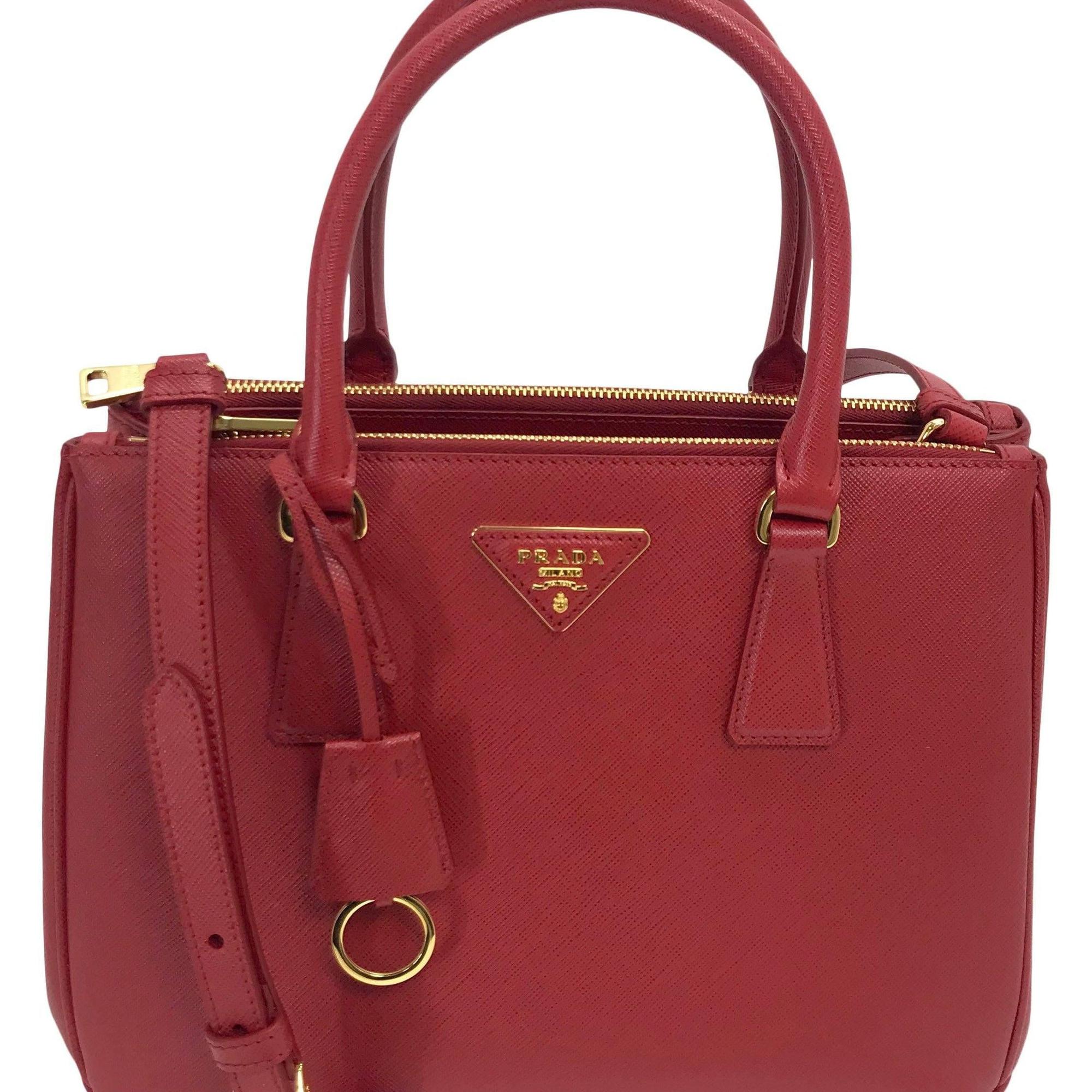Prada Small Saffiano Lux Galleria Double Zip Tote