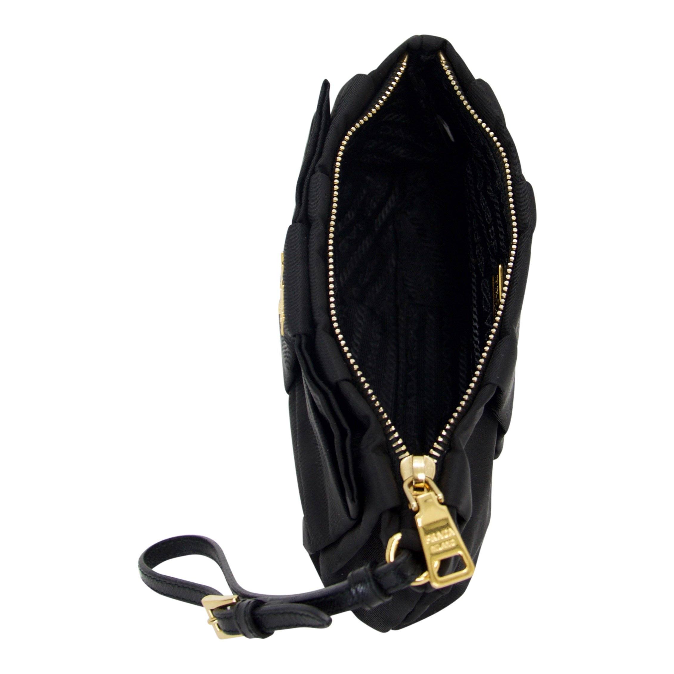 Prada Tessuto Bow Wristlet