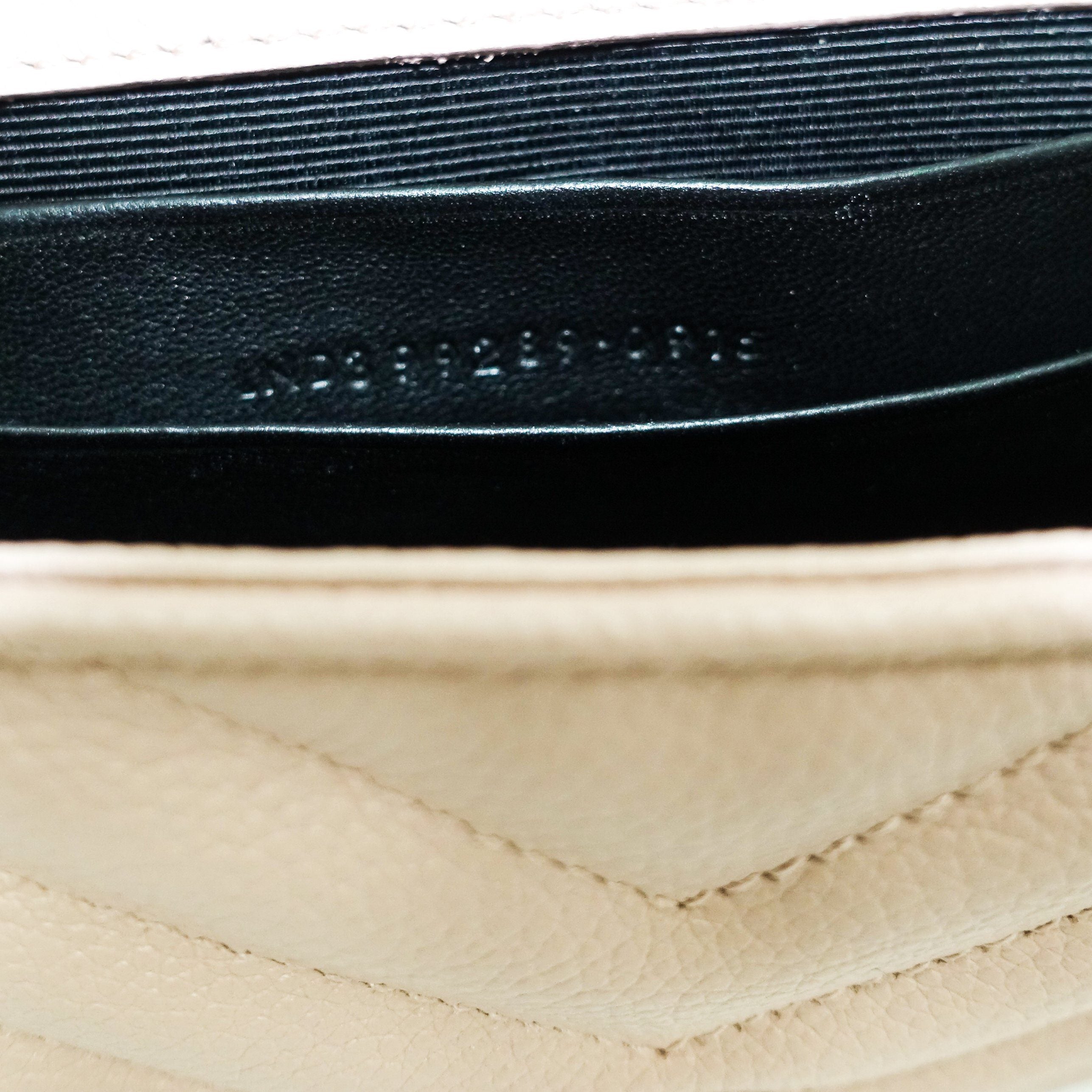 YSL Pink Wallet Baby Chain Matelasse Chevron Monogram Crossbody Bag