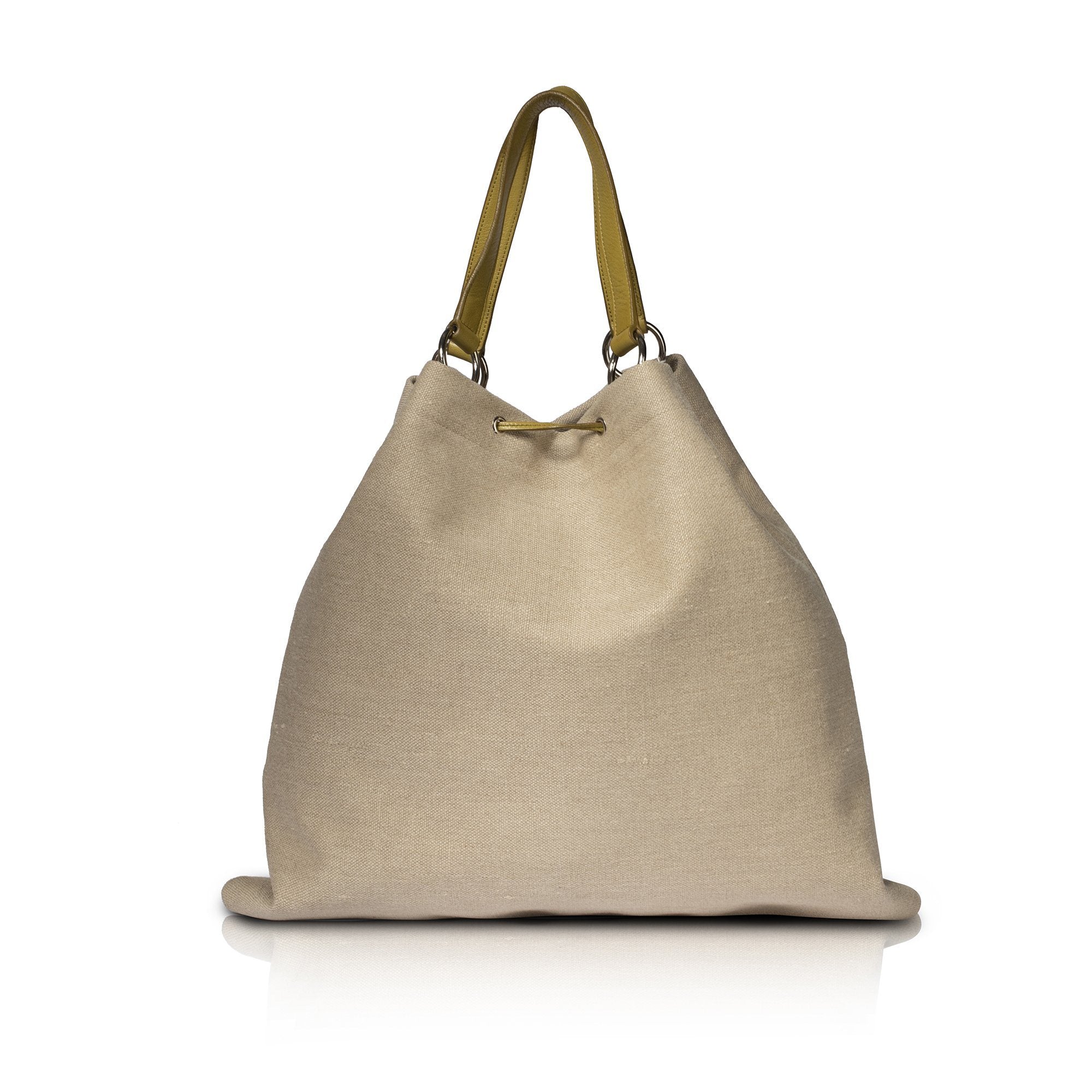 Yves Saint Laurent Large Leather-Trimmed Canvas Tote