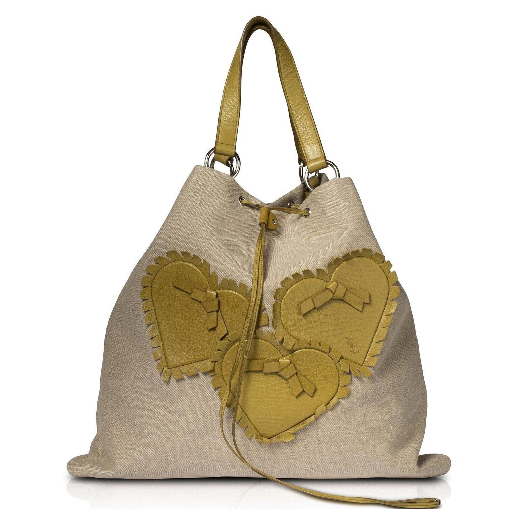 Yves Saint Laurent Large Leather-Trimmed Canvas Tote