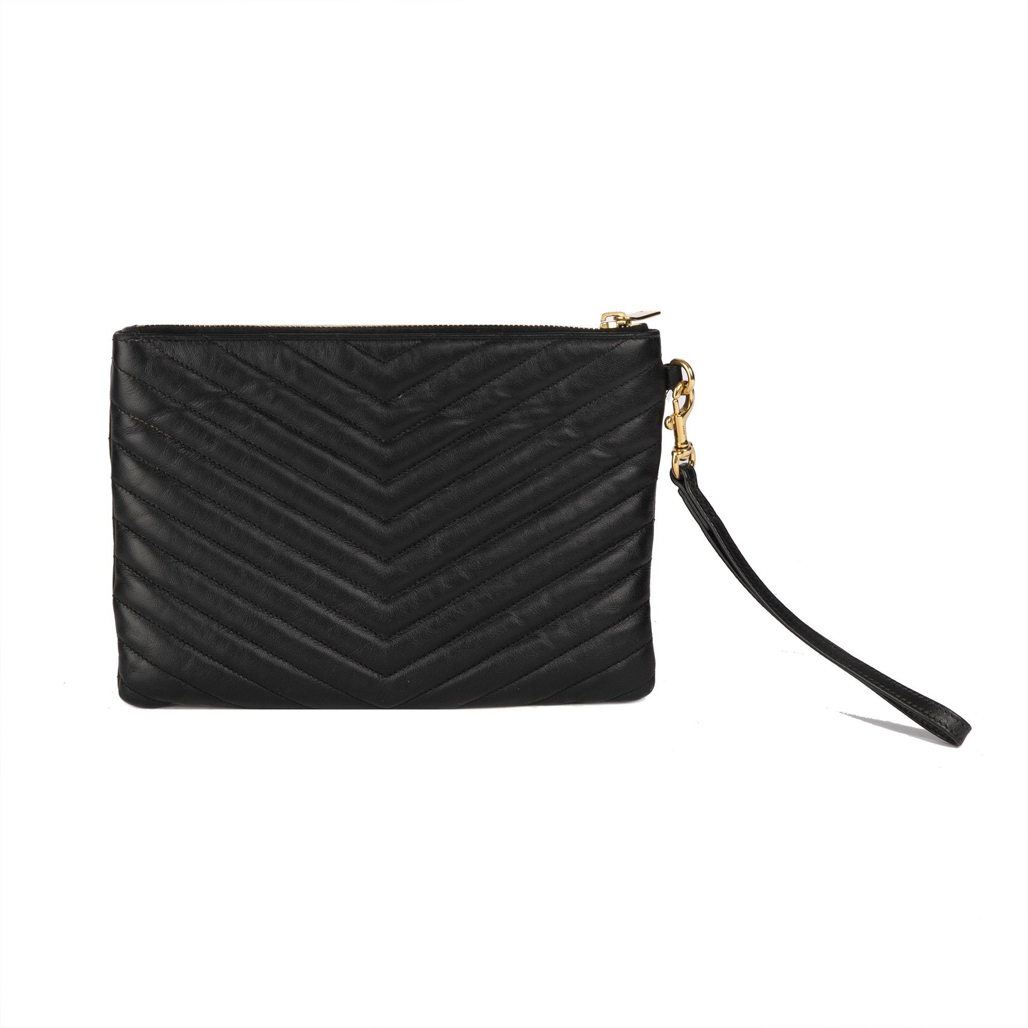Yves Saint Laurent Matelasse Monogram Wristlet Pouch