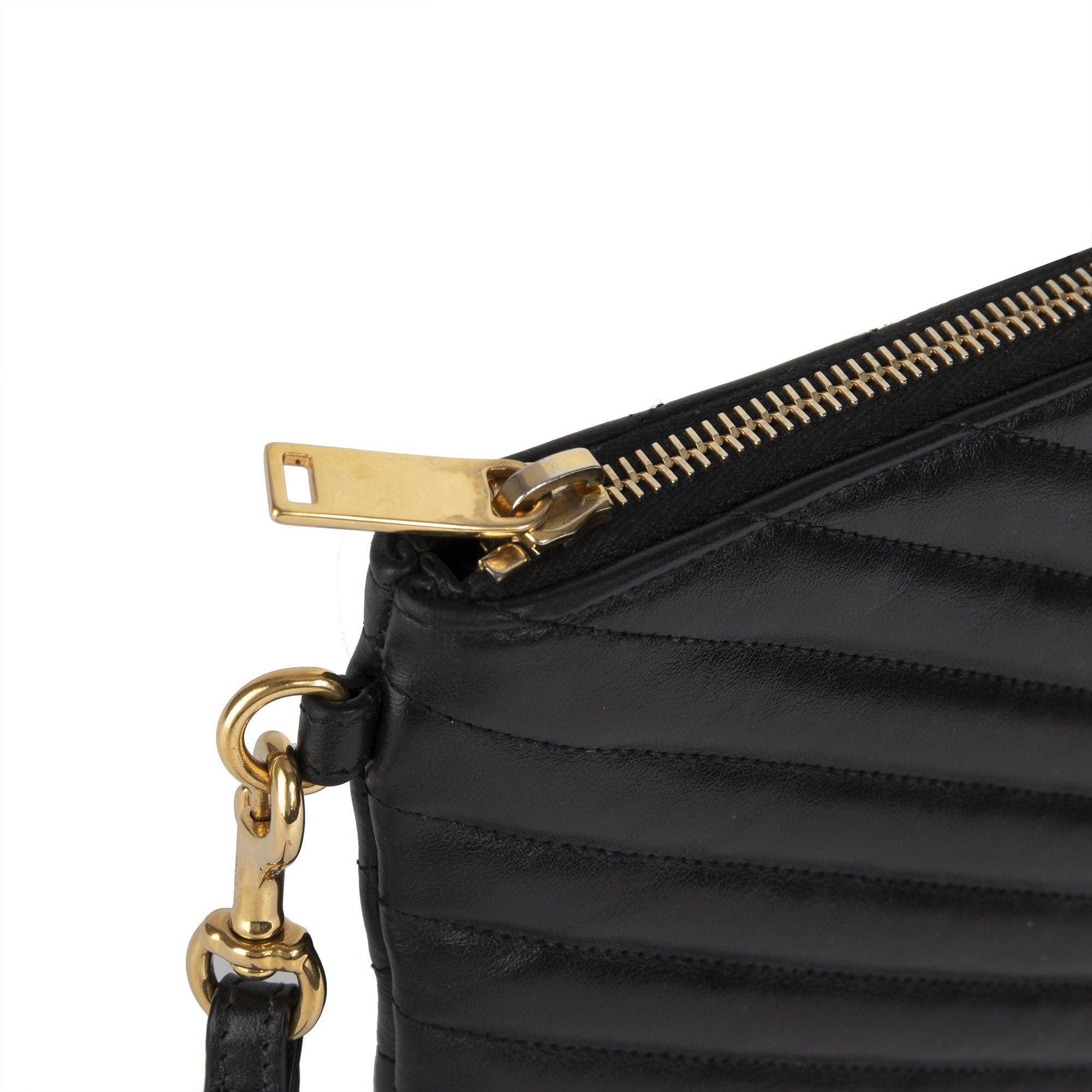 Yves Saint Laurent Matelasse Monogram Wristlet Pouch